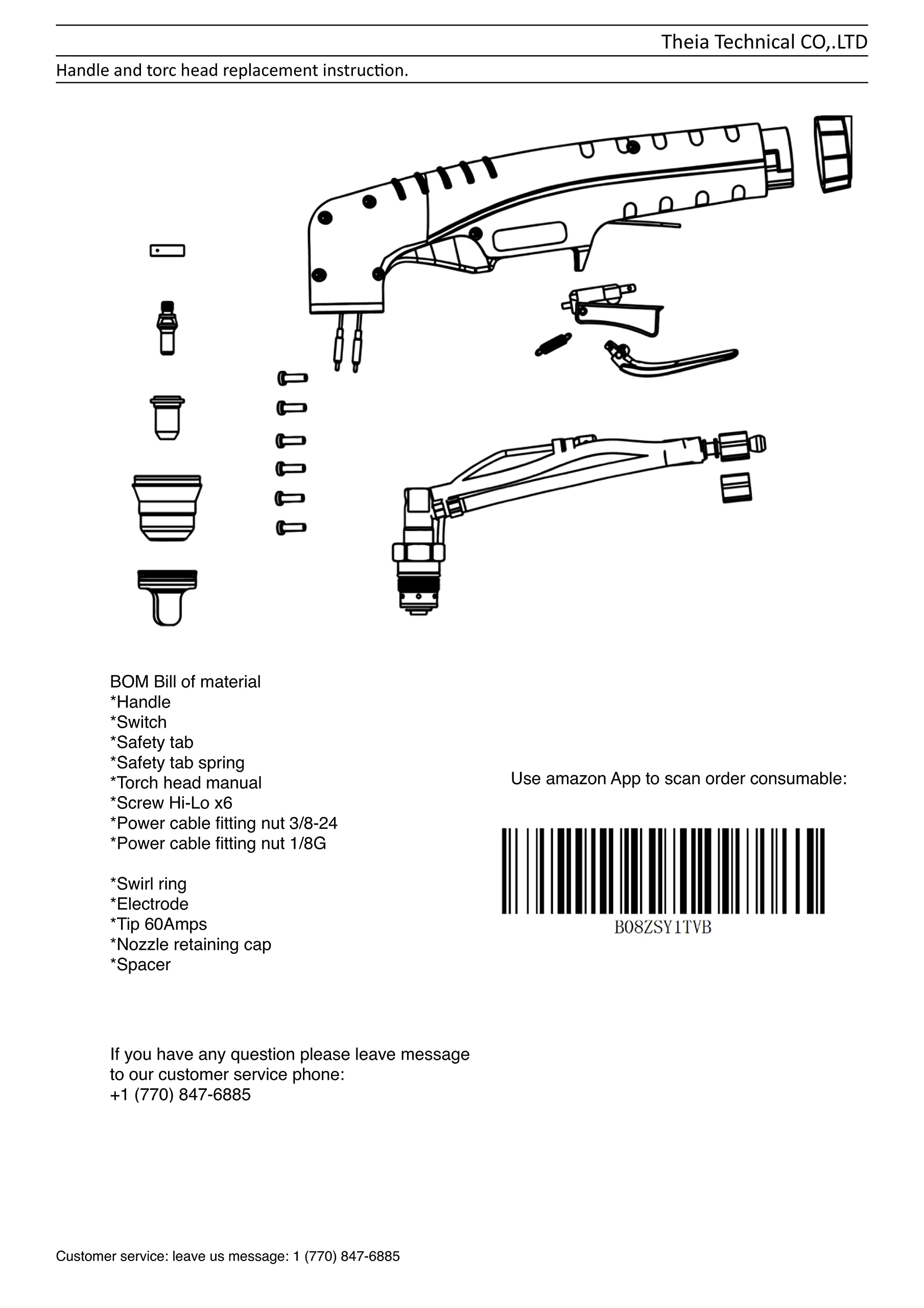 PT-60/40/25 &S45 Torch Head Replacement Kit