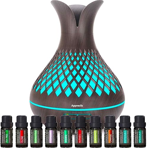 Miniatura 1 de Difusor de aroma para aceite esencial, juego de difusores de habitación grande con 10 aceites esenciales, difusor ultrasónico de aromaterapia de