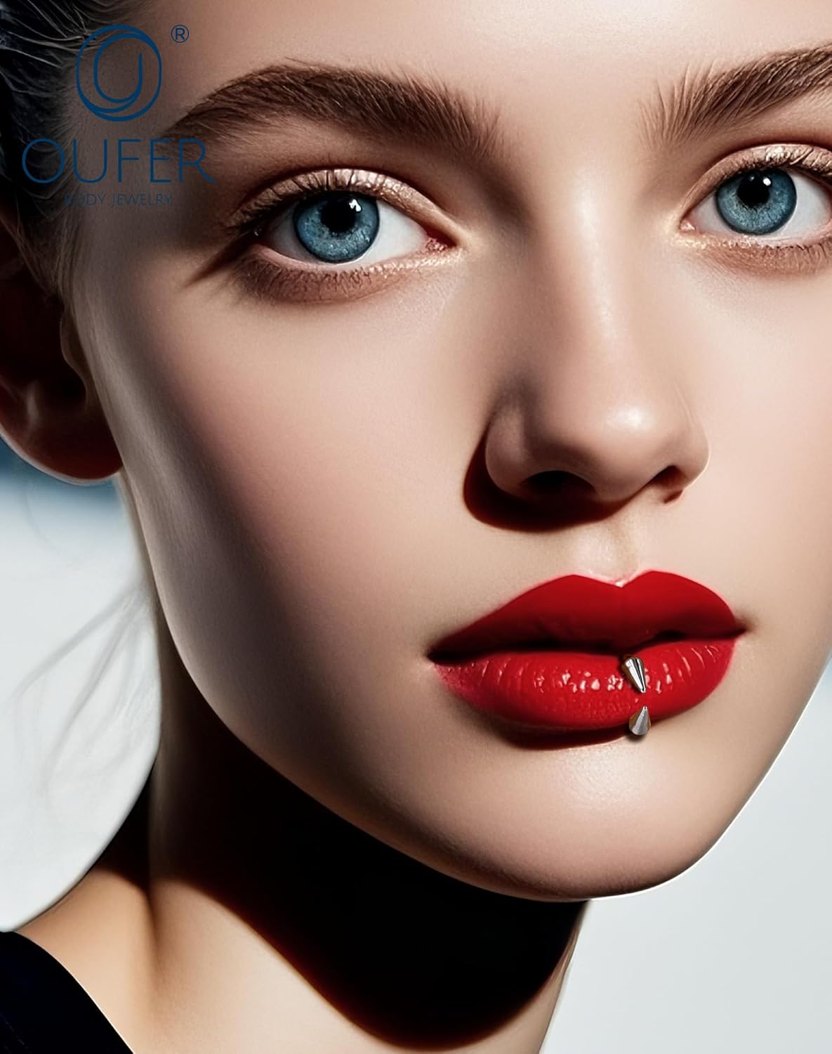 OUFER 16G Lip Rings Snake Bites Lip Piercing Jewelry, 6PCS 8/10/12MM Horseshoe Long Spike Labret Rings, 316L Surgical Steel Septum Conch Piercing Jewelry - Image 6