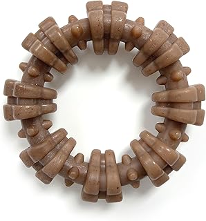 Nylabone Textured Ring Strong Chew Toy for Dogs Made with Real Beef & Chicken, Durable Dog Chew Bones for Aggressive Chewers, Keeps Dogs Busy, X-Large Dog Toys - 50+ lbs, 1 Count