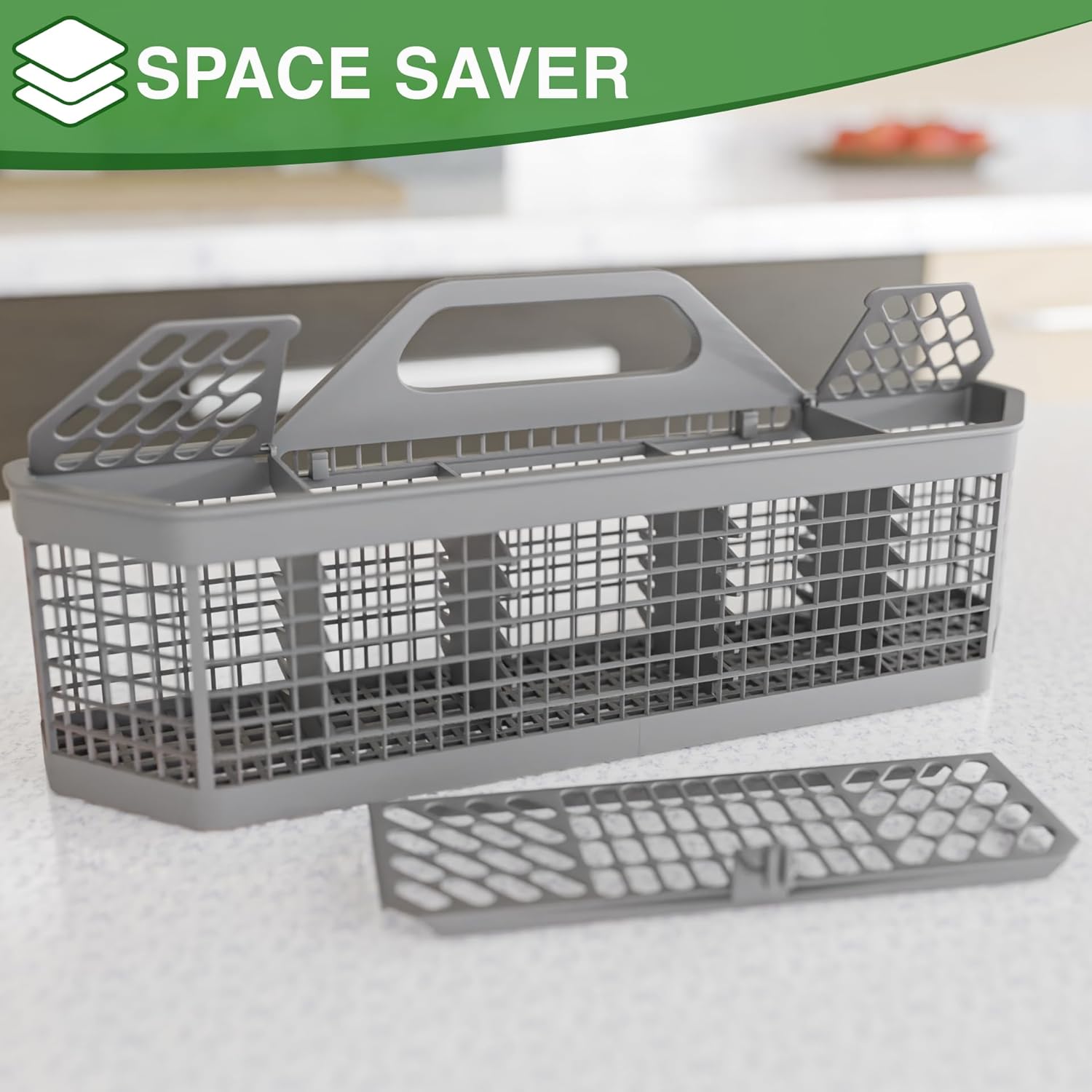 Universal Silverware Basket for Dishwashers – Compatible with GE, Whirlpool, Kenmore, Maytag, Frigidaire, KitchenAid, Samsung, and LG | Replaces Part Numbers WD28X10127, WD28X10131, WD28X10132