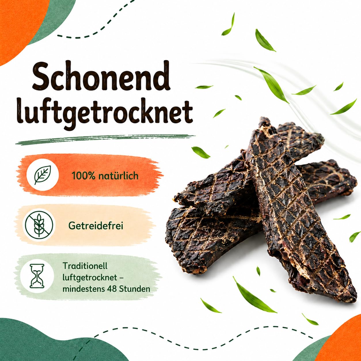 Hundesnack Pferdefleisch getrocknet, 100% natürliches Pferd Hundeleckerli Kauartikel, hypoallergene Belohnung & Trainingssnack für Hunde, Monoprotein, getreidefrei, ohne Zusatzstoffe (1kg)
