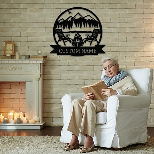 Miniatura 2 de Letrero de pared de metal personalizado con apellido, para interiores o exteriores, decoración de pared personalizada, letrero de nombre de la