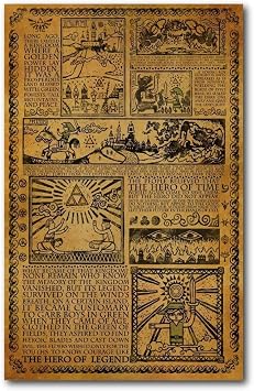 Pyramid America Zelda Poster Legend of Zelda Poster - Story of the Hero Map 11x17 Unframed Print in Unframed Gaming Wall Art for Bedroom - Home - Office - Game Room - Nintendo Decor