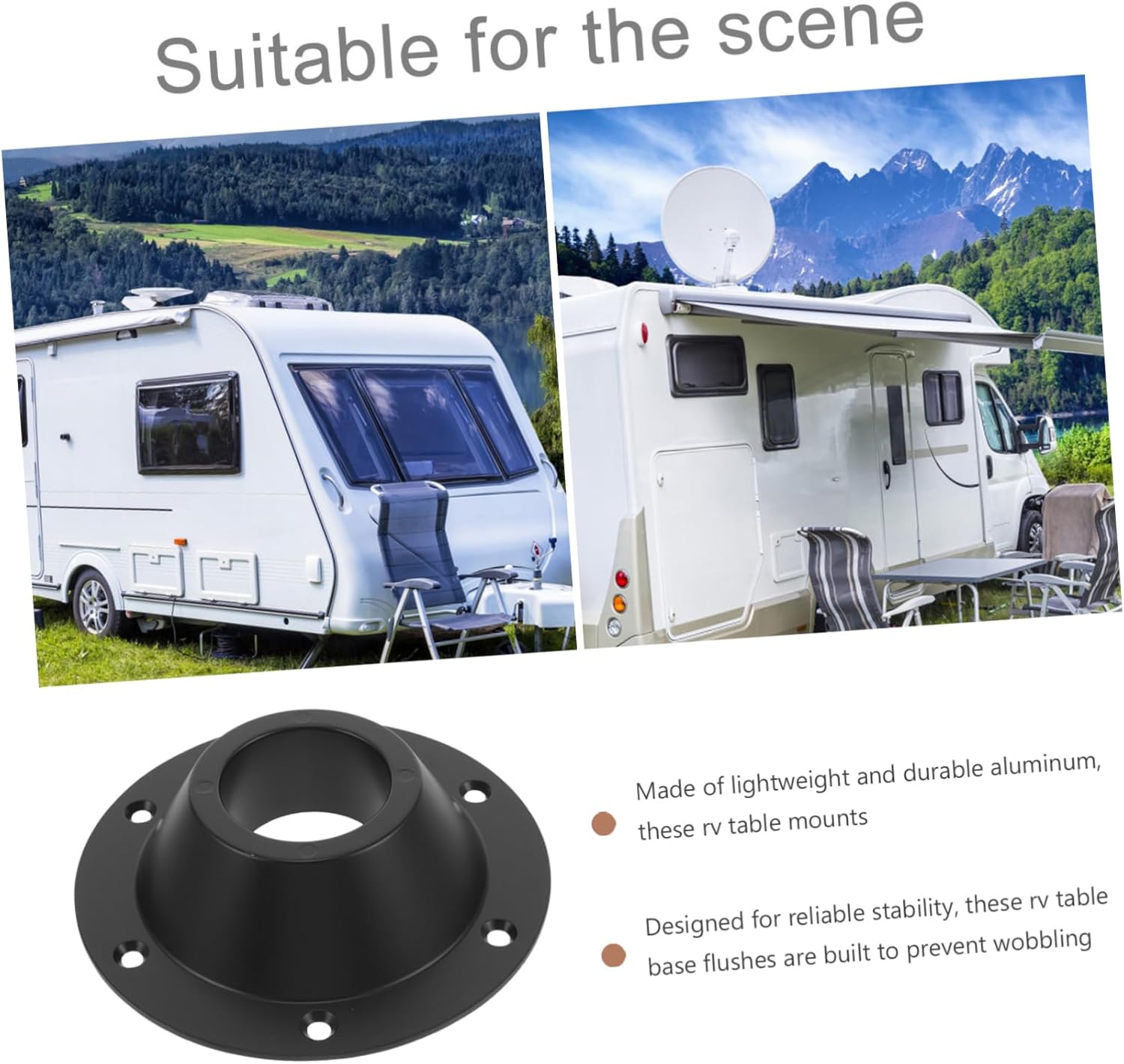 GLEAVI 8pcs Rv Table Base Mount for Camper Boat Easy Installation Stable Floor Mount Pedestal Table Accessory