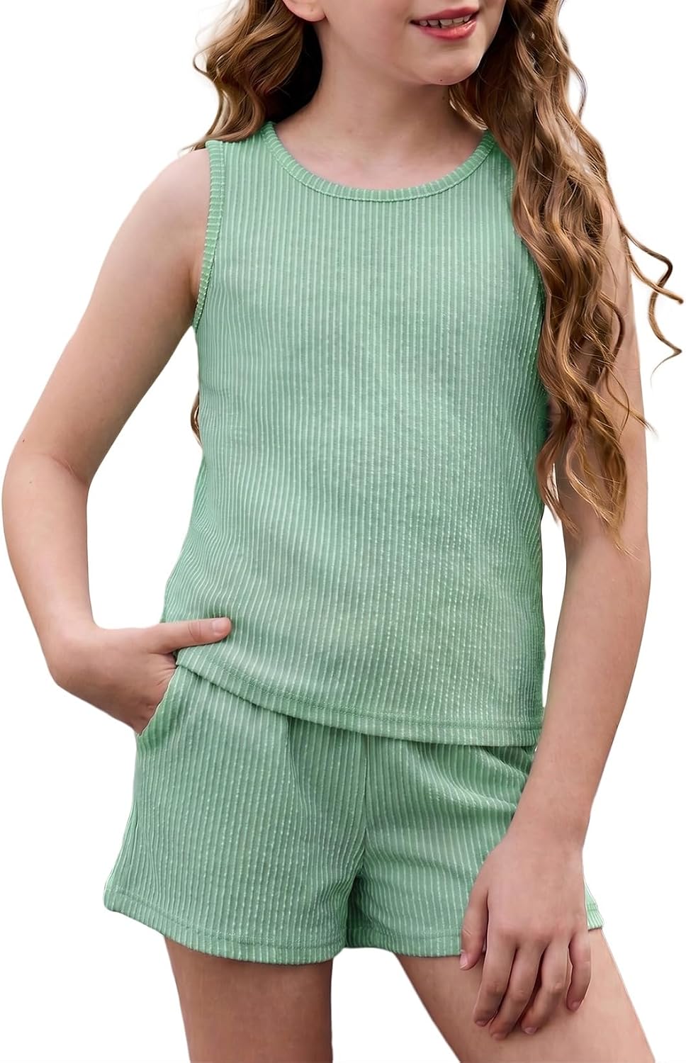 blibean Girls Summer Clothes Sets Tank Tops Shorts Outfits Size 6-16 Years