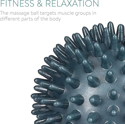 Miniatura 3 de Navaris Juego de 2 bolas de masaje con pinchos, bolas de erizo para auto masaje, 1 bola medianamente dura y 1 más dura, par de bolas masajeadoras