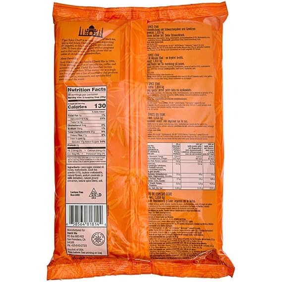 David Rio Tiger Spice Chai, Two 4 Lb. Bags