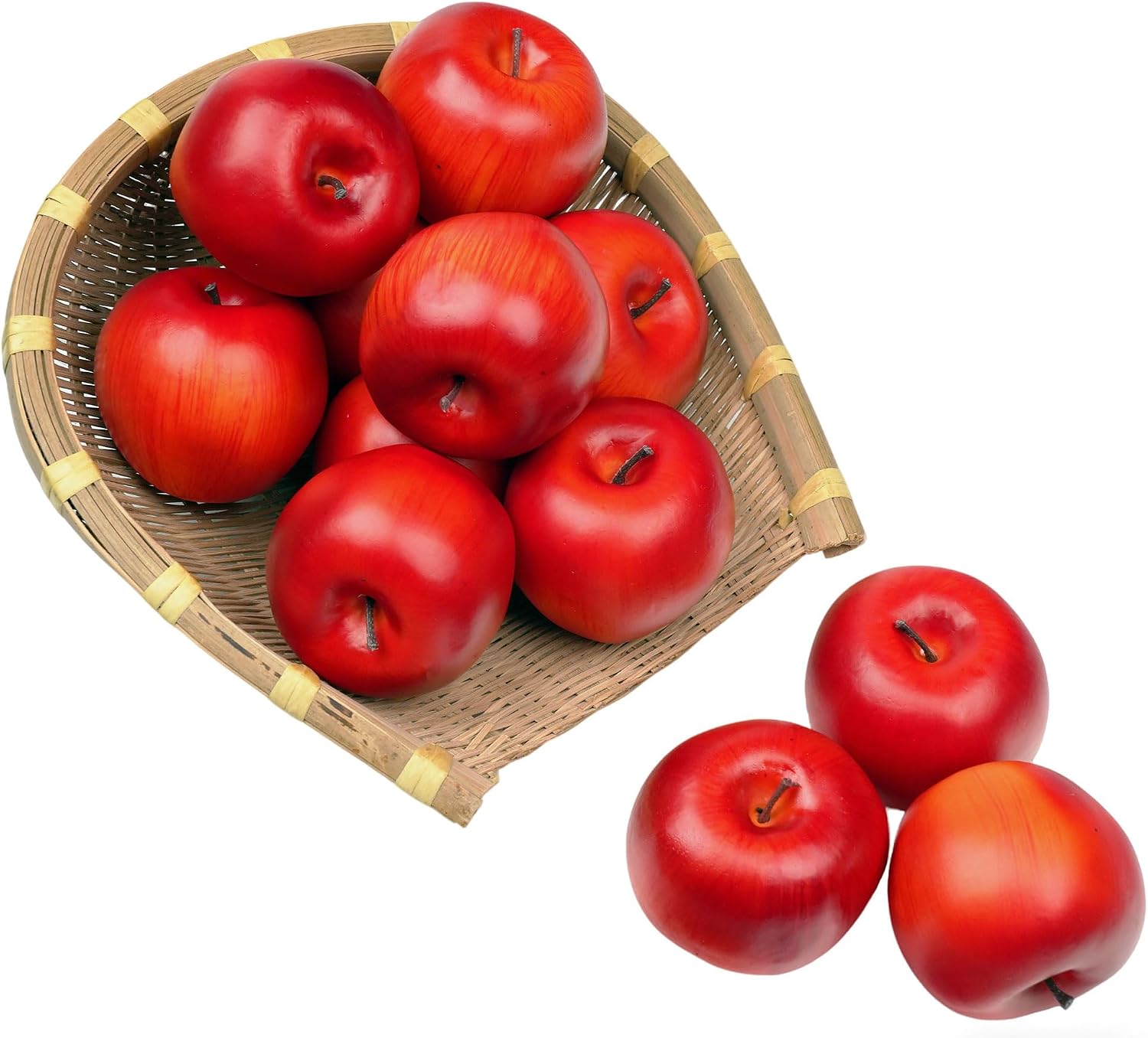 12PCS Fake Apples - 3" Lifelike Artificial Red Apples