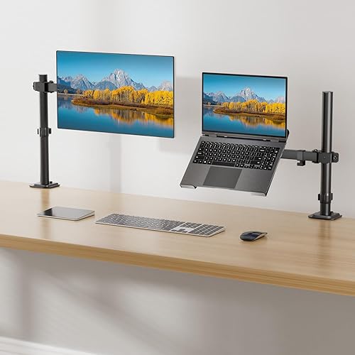 Miniatura 6 de Soporte de escritorio individual para laptop con bandeja ventilada ajustable, se adapta a laptops de hasta 17 pulgadas, soporte de soporte para