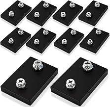 Pack of 10 43 x 31 x 7 mm Neodymium Magnets Rubberised Strong Rubberised Magnets Non-Slip with Double Hole M4 Male Thread Neodymium Magnets Extra Strong Mounting Base Magnets with Thread