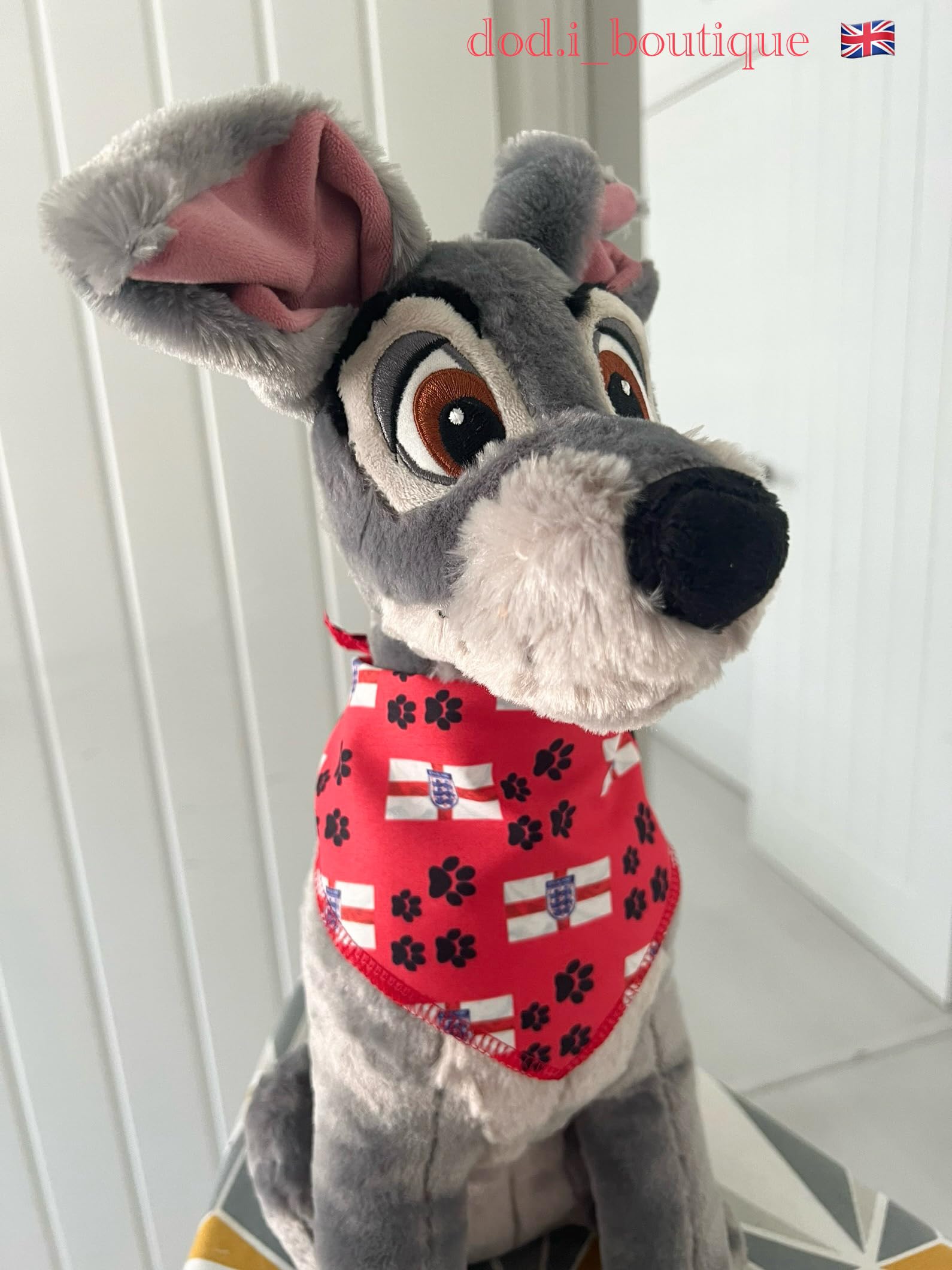 New Dogs Bandana Football Flag Paws Euro Paws Adjustable Triangle Dog Scarf RED ACCESSORY UK (Scarf Red flag Small) - Image 2