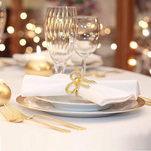 Miniatura 6 de BEAVOING Paquete de 18 servilleteros de aleación con diseño de flores huecas para mesa de comedor, servilleteros para cenas, bodas, banquetes, mesa