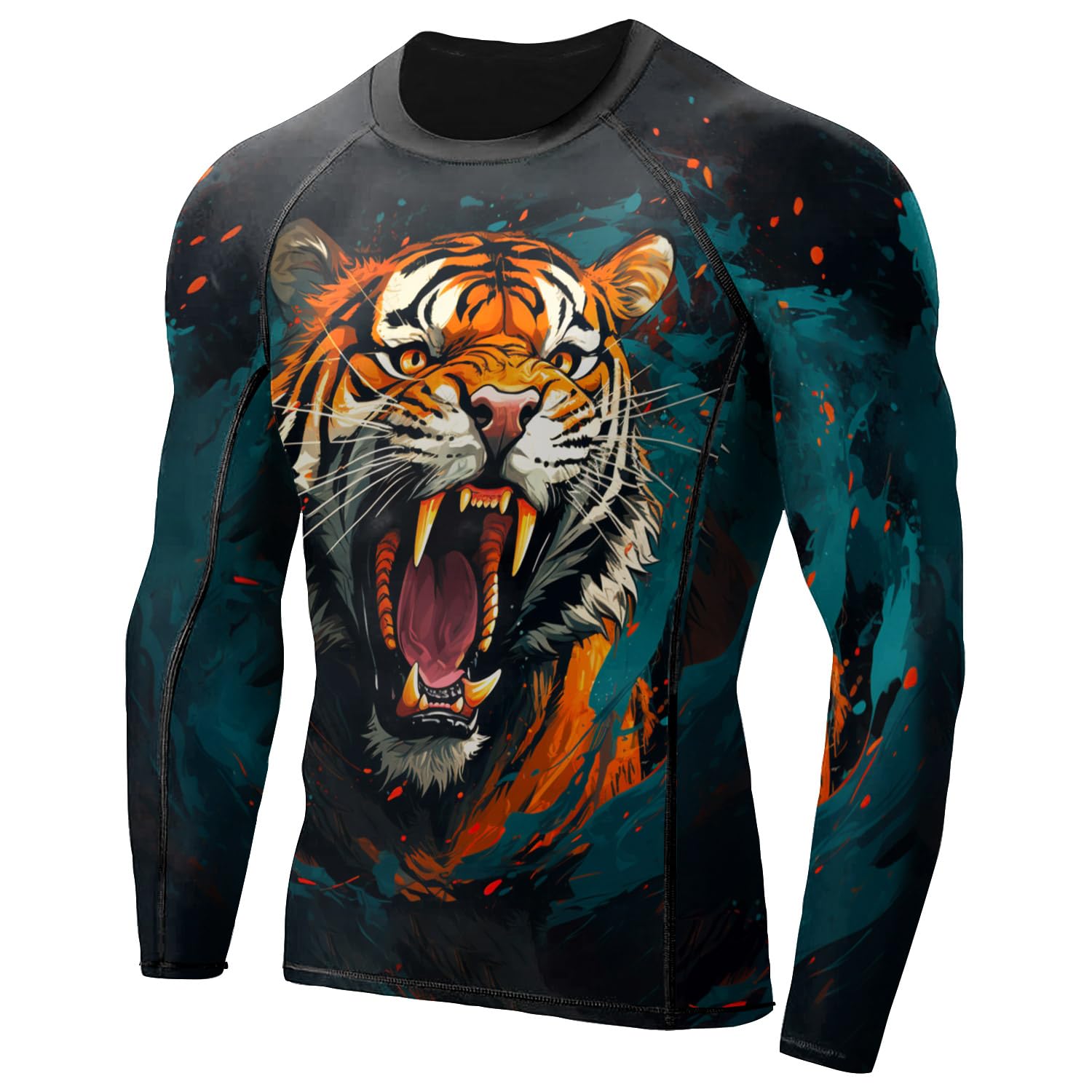 Desantiago Samurai Men's Rash Guard Shirts Super Lightweight Fabric, BJJ Rash Guards for Men Long Sleeve - 5XL