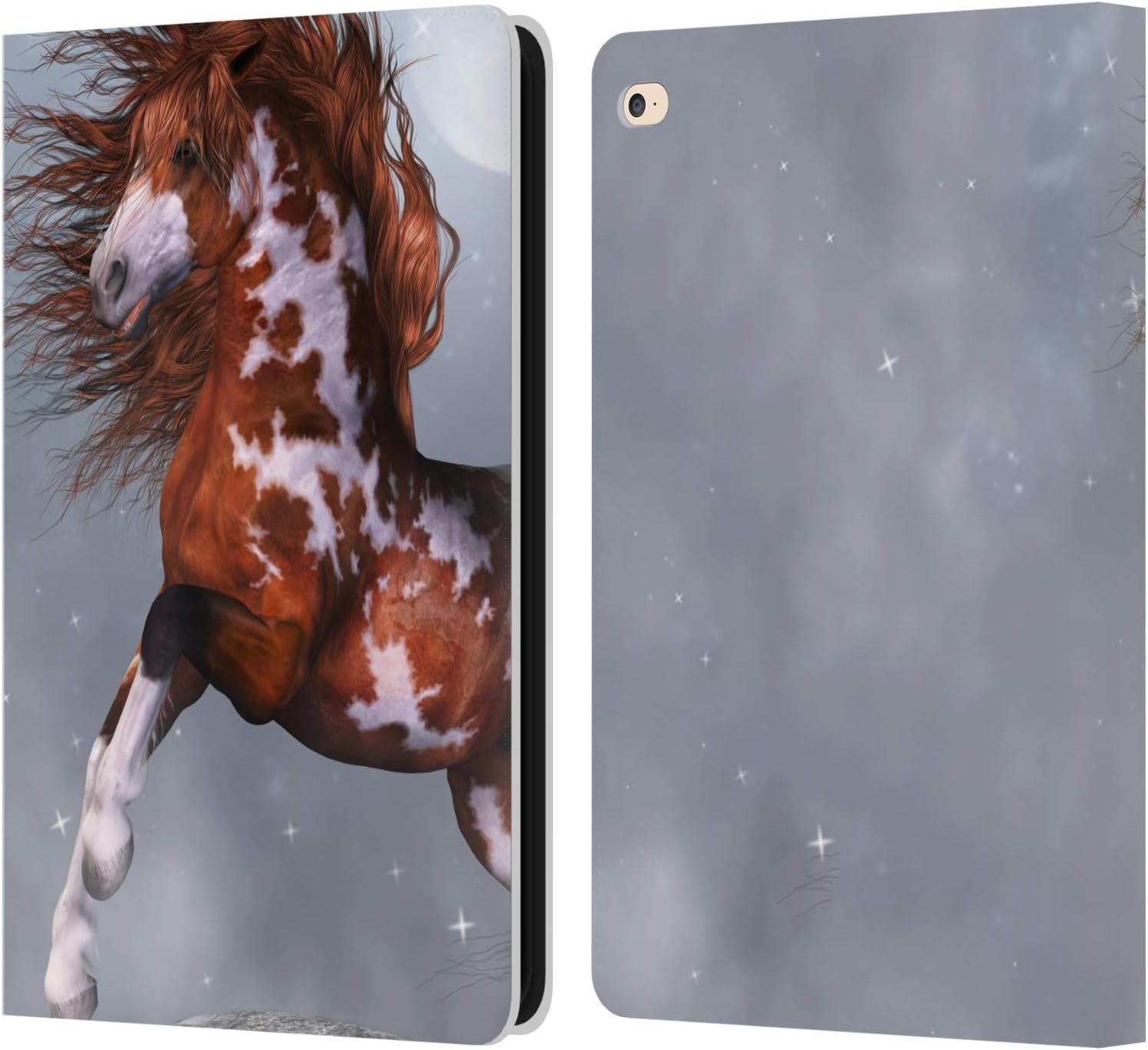 Head Case Designs Officially Licensed Simone Gatterwe Native Horses Leather Wallet Case Compatible with Apple iPad Air 2 (2014)