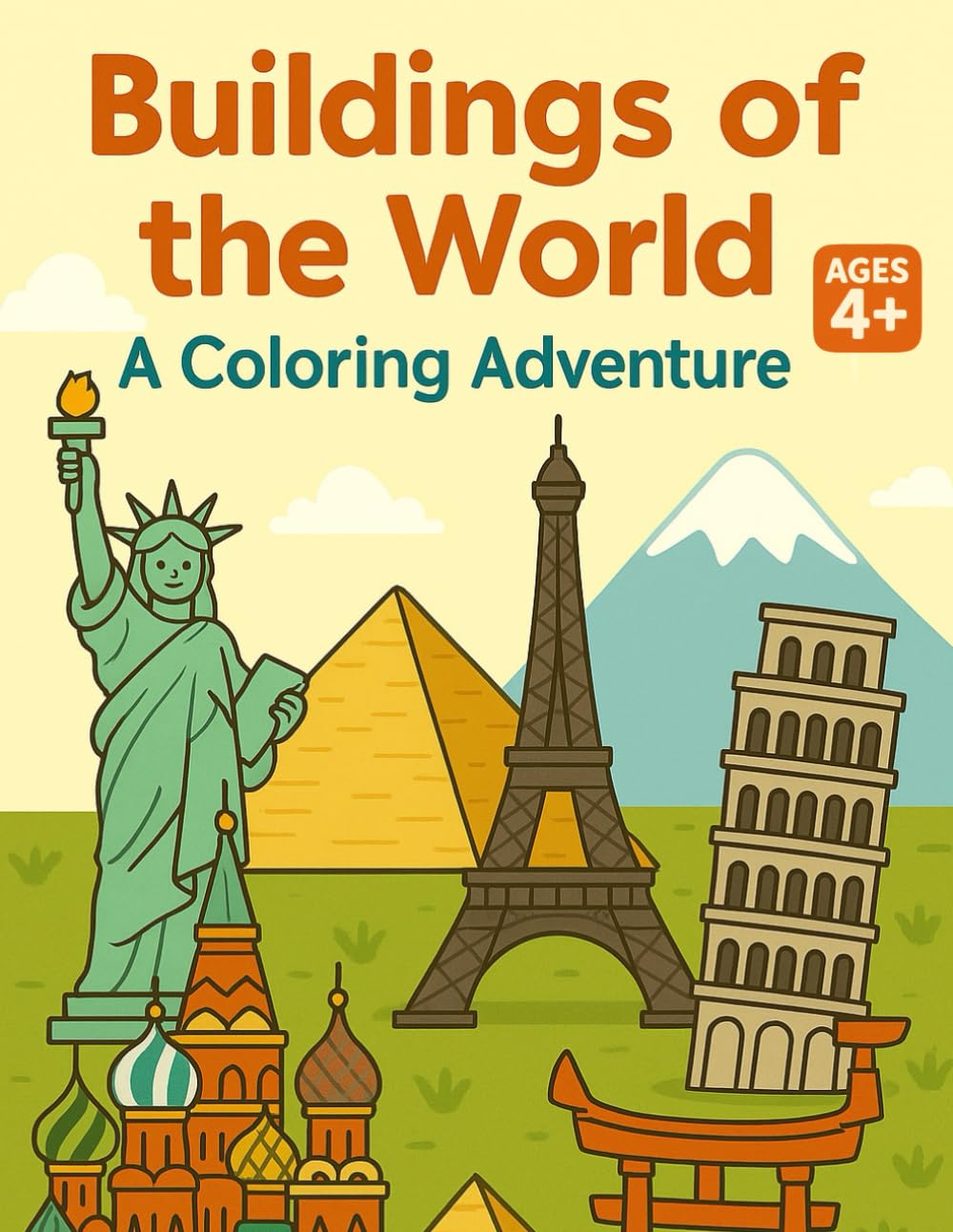 Buildings of the World: A Coloring Adventure: Fun and Educational Buildings Coloring Book with Facts for Kids Ages 4-8
