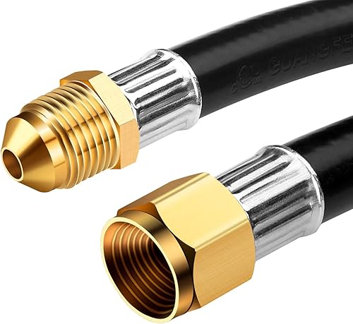 Miniatura 4 de WADEO Manguera de extensión de propano de 12 pies con conector hembra macho de 38 pulgadas, manguera larga de línea de gas de propano para parrilla