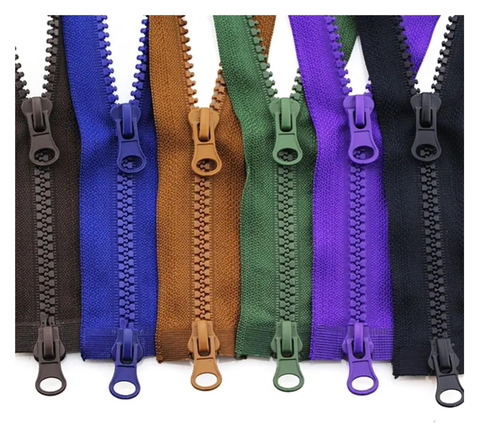 DIY-Nylonreißverschlüsse, 3-teiliges Reißverschluss-Jacken-Doppelreißverschluss-Kleidungsreißverschluss-Zubehör Schlafsack Zwei-Wege-Doppel-Öffnungsreißverschlusskopf(Brown,80CM5#)