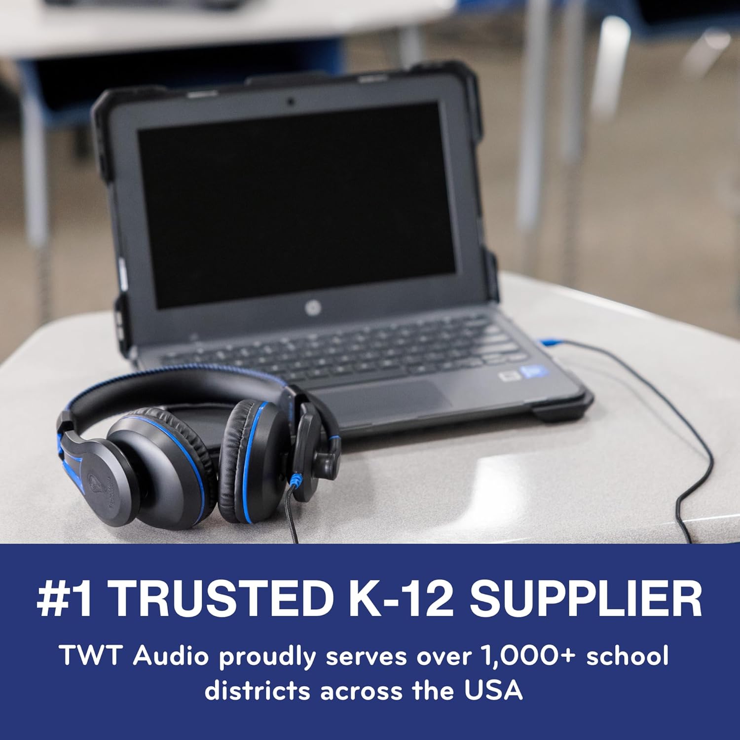 ThinkWrite Technologies / TWT Audio Duro, TW210 (2nd Gen) | Premium Over-Ear Wired Black Headset with Noise Reducing Microphone (3.5mm Jack)