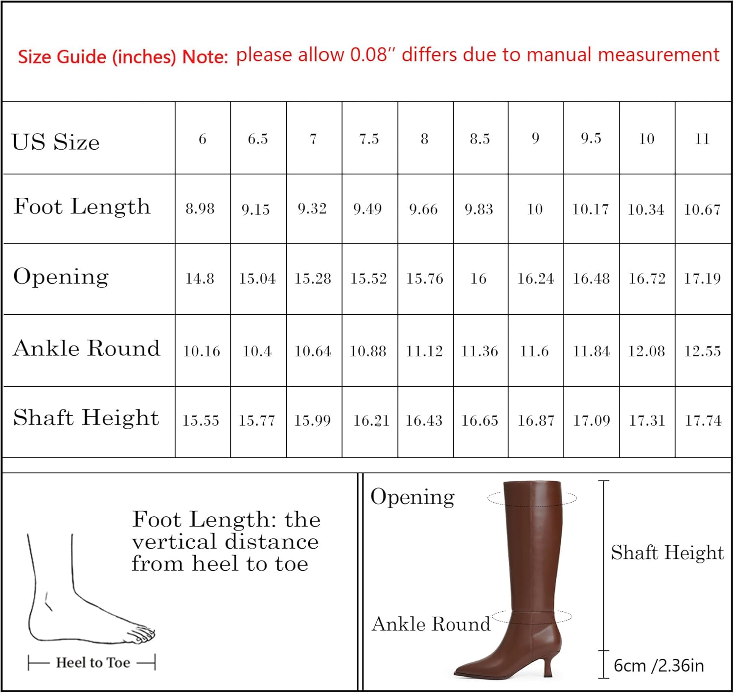 Modatope Knee High Boots Kitten Low Heel Faux Leather Pointed Toe Side Zipper Fall Long Tall Boots for Women - Image 7