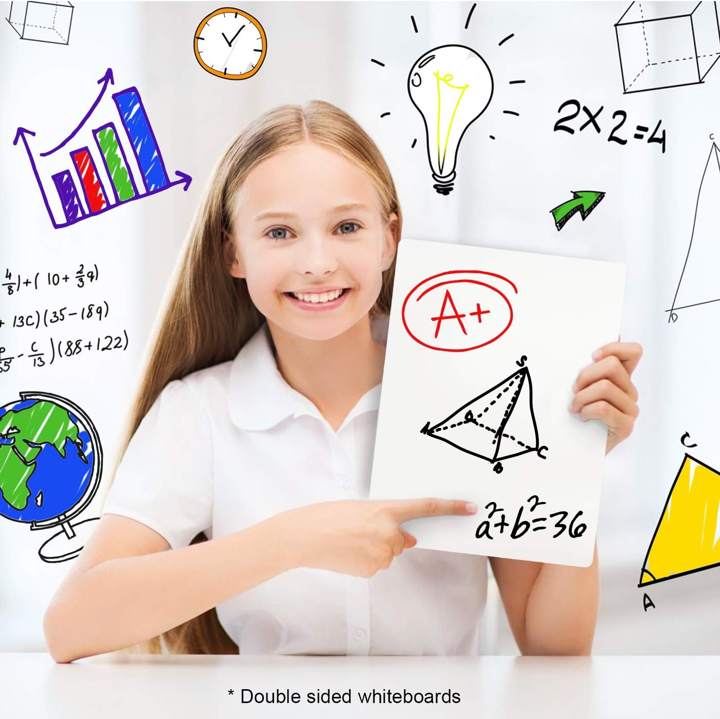 Dry Erase Lapboards | 9 x 12 inch Large Whiteboard | Pack of 12 White Board Set | Great for Teachers, Students, Children, Classroom | Reusable, Durable, Portable, Single Sided Whiteboard : Office Products