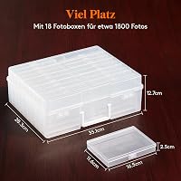 Lifewit Fotótárolás Doboz 18 Rekesszel, Átlátszó Szerveződoboz 10,1x15,2cm 3