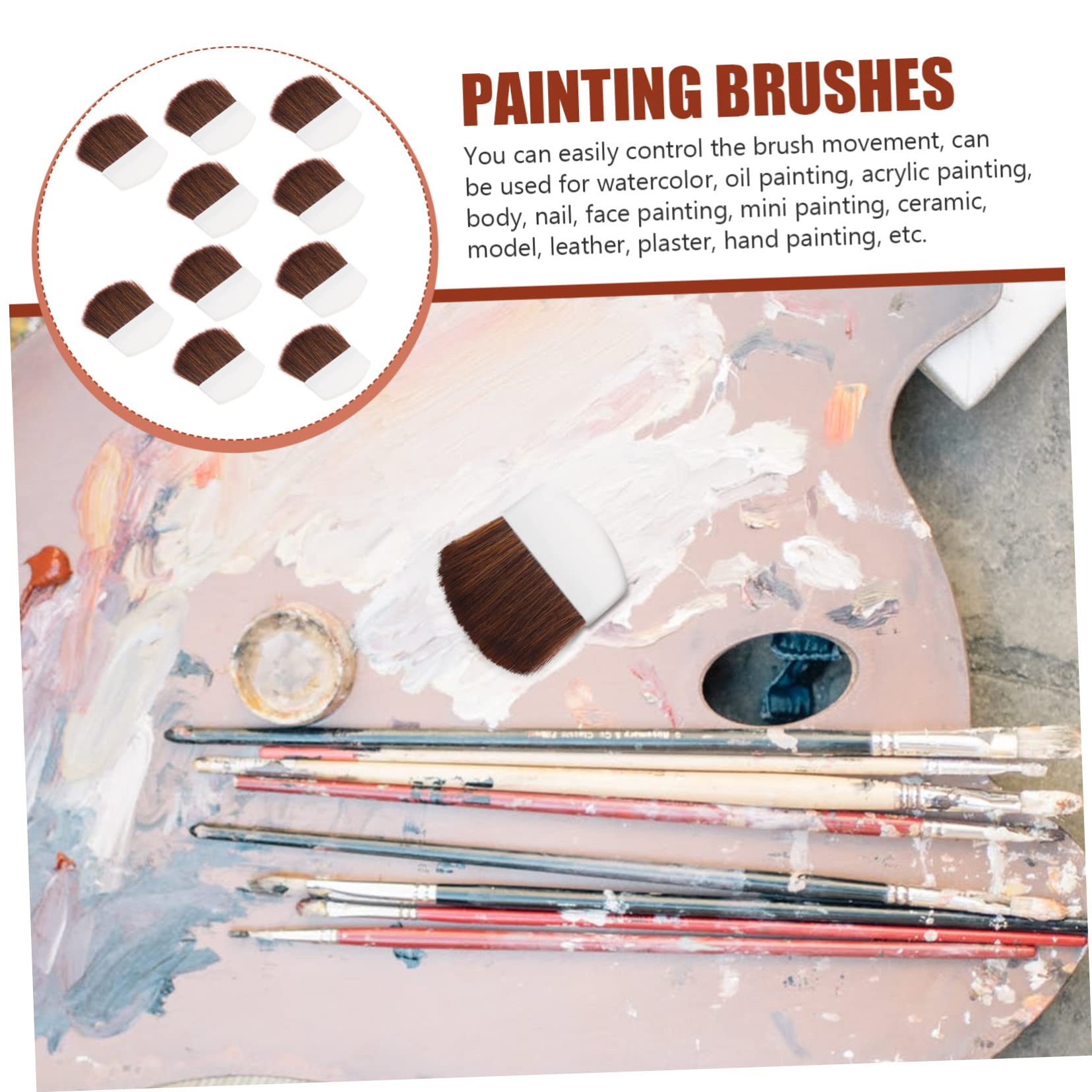 Housoutil 4 Sätze Pinselset Klein Kunst Winzig Miniatur Aquarellpinsel Faserbürste Pinsel Zum Zeichnen Zeichnenpinsel Aquarellbürste Haushalt Künstlerpinsel Holz Weiß 10 Stück * 4