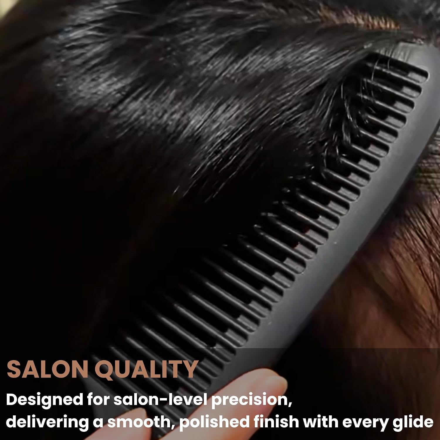 VIVEDGE| Carbon Fine Tooth Comb for Styling for Men and Women Detangling Comb| Anti Static Frizz-free Detangling for Styling| Comb for Hair Styling for Thick Straight Curly Frizzy Hair