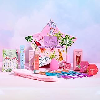 Whimsy Beauty Organic &amp; Safe Blossom Makeup Kit| Safe, Non-Toxic Beauty Set for Girls &amp; Teens |Eye Glitter, Lip Cheek Tin...