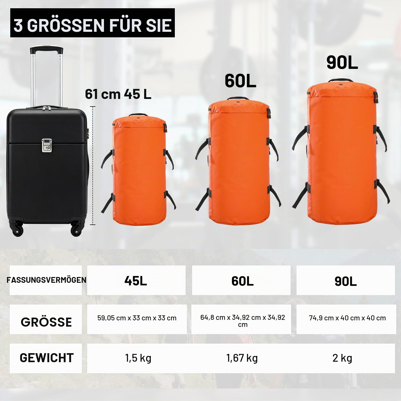 MIER Unisex Seesack Gepäck-Handgepäck