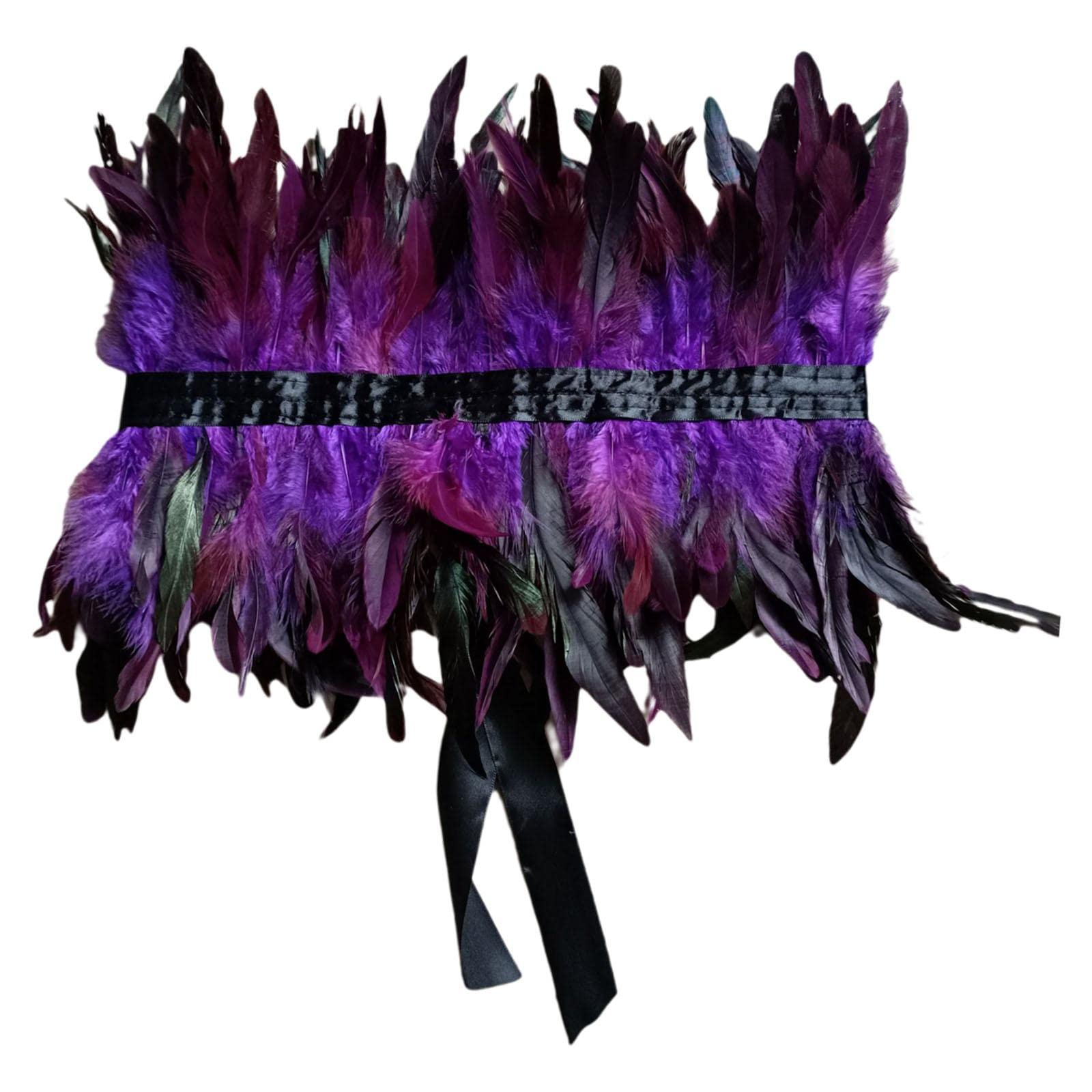 False Feather Shrug Capes Plume Gothic Feather Tops for Halloween Aldult Purple-image-30