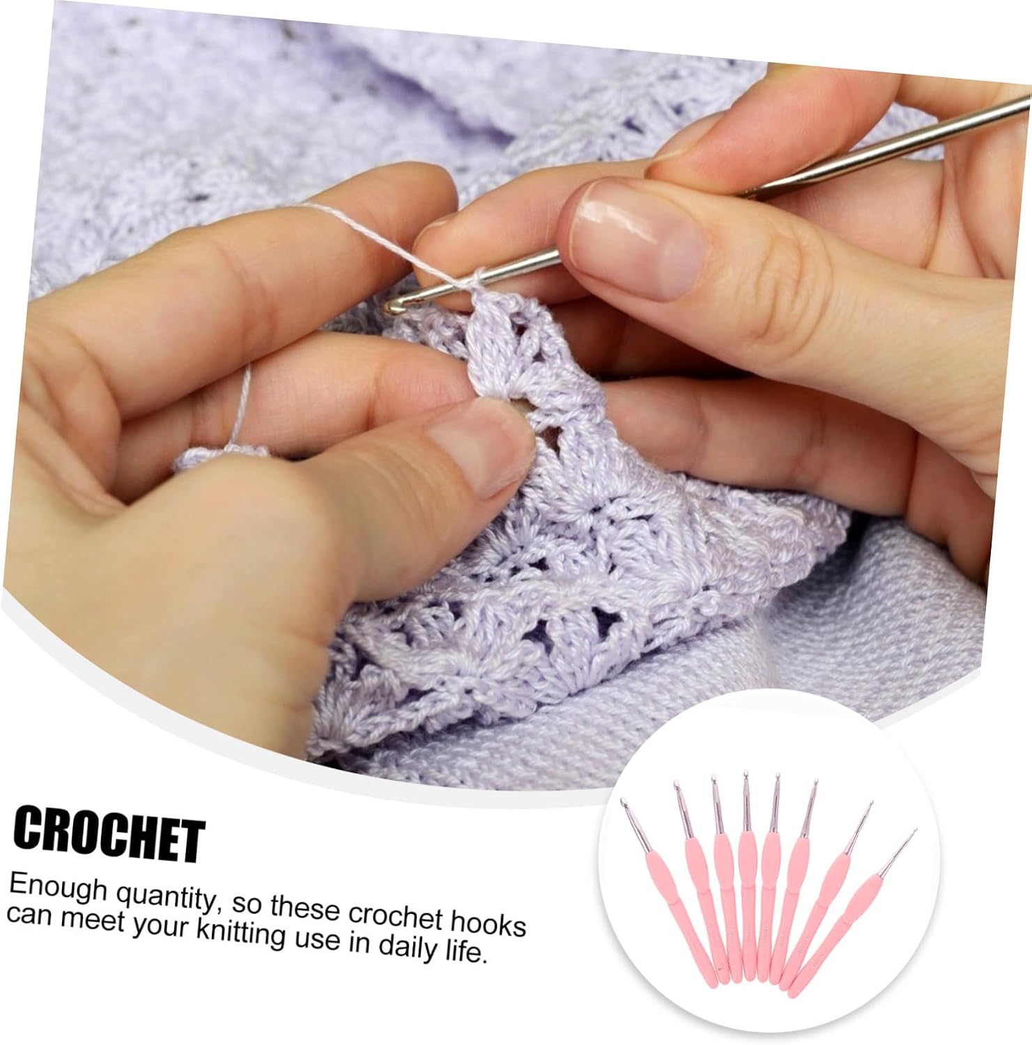 Gadpiparty Beginner Crochet Set 8 Pack of Knitting Hooks for Sweater Yarn Cable Crochet Hooks