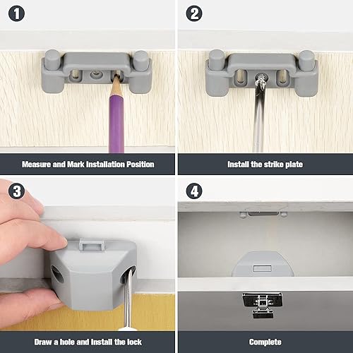 Miniatura 12 de WELLUCK Juego de cerraduras de leva compensadas de 5/8 pulgadas, sin llave, 5 piezas, cerradura de compartimento para RV, pestillo de puerta