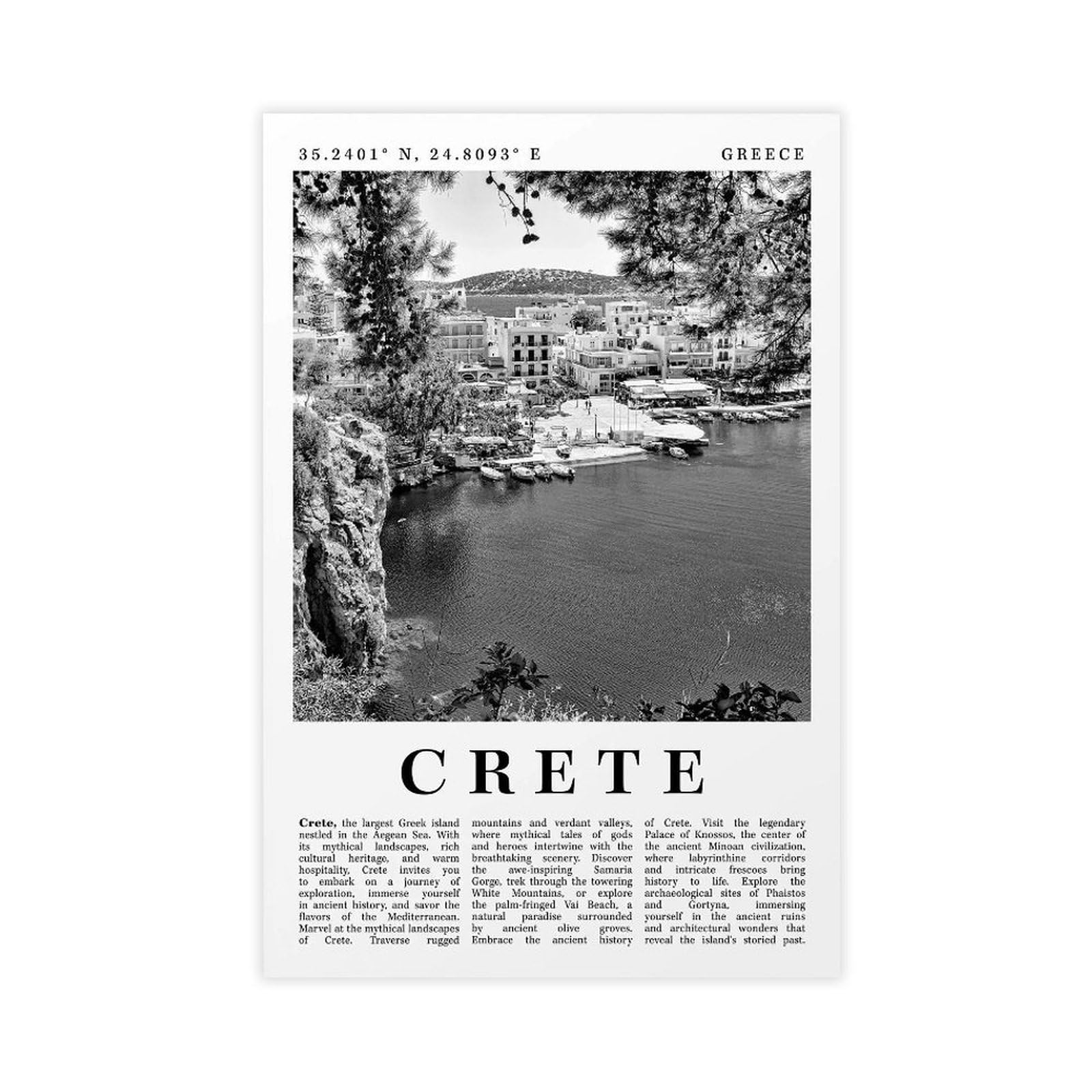 Poster sur toile Crète Grèce grand format 50x75 cm déco bureau - 8