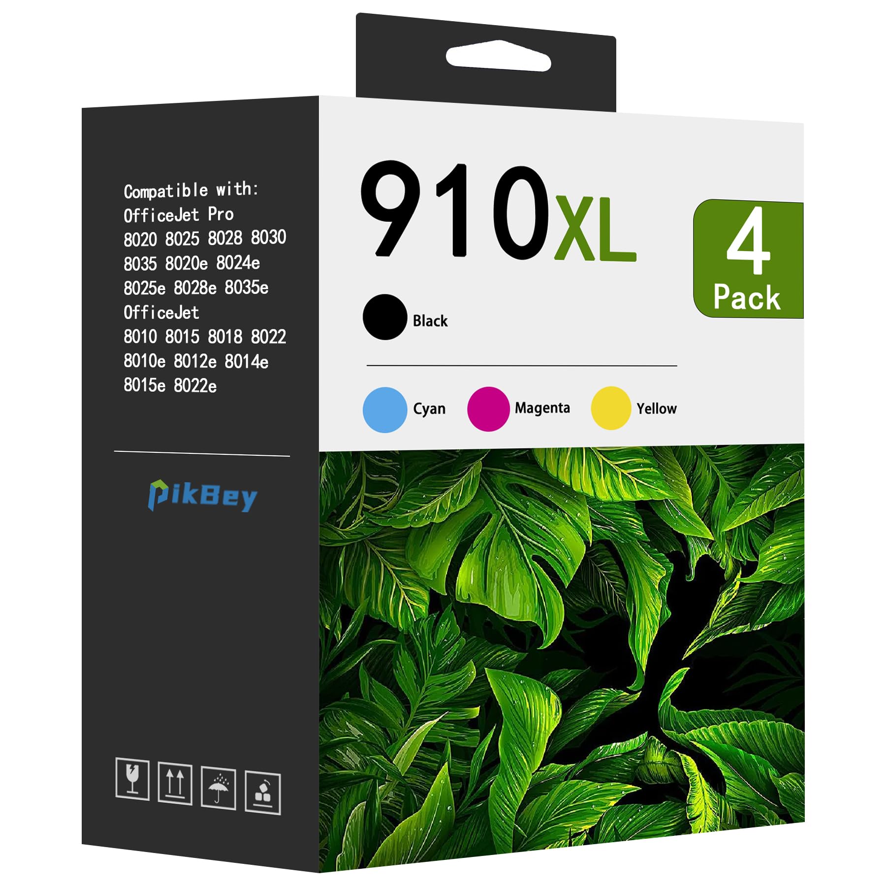 910XL Ink Cartridges Combo Pack (4-Pack, Black/Cyan/Magenta/Yellow) Compatible 910XL 910 Ink Cartridges Replacement for HP OfficeJet 8010 8015 8018 8022 Pro 8020 8025 8028 8030 8035 Printer