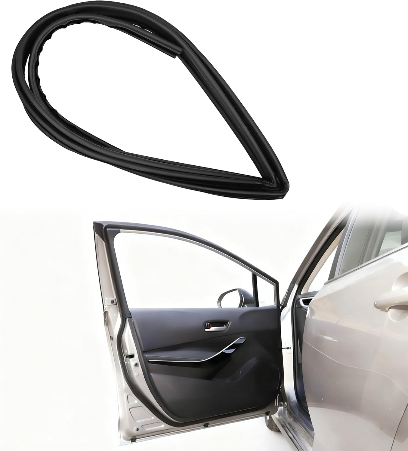 Door Window Run Channel Seal Rubber Strip Front Left Door Compatible with Toyota Corolla S LE CE Sedan XRS Sport Sedan 2002-2008 Replace 68151-02050 Driver Side