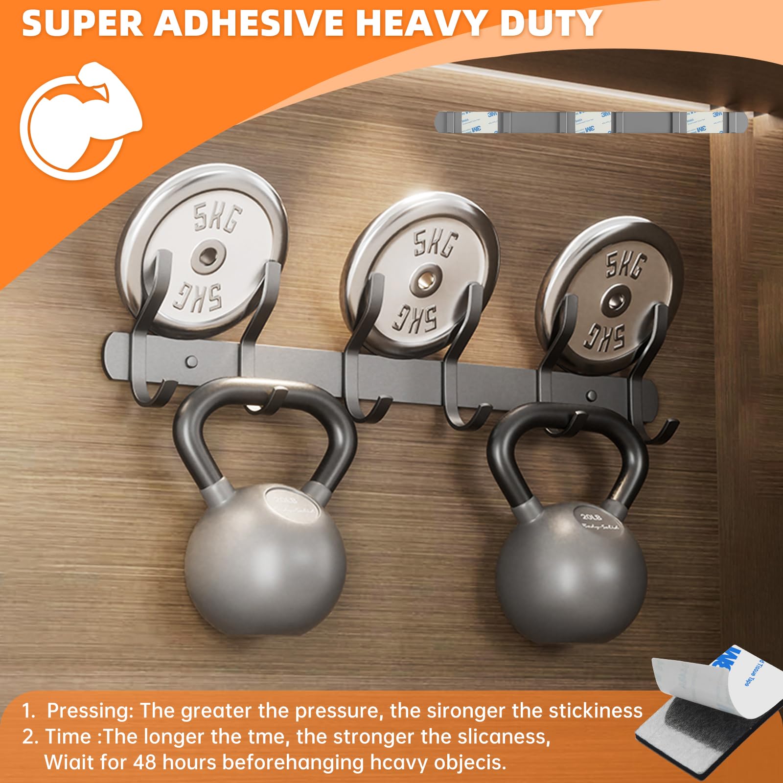 Double Sided Tape HeavyDuty Double Sided Tape for Walls 48Pcs 2 Sided Sticky Waterproof Pads 1 96 1 — view 3