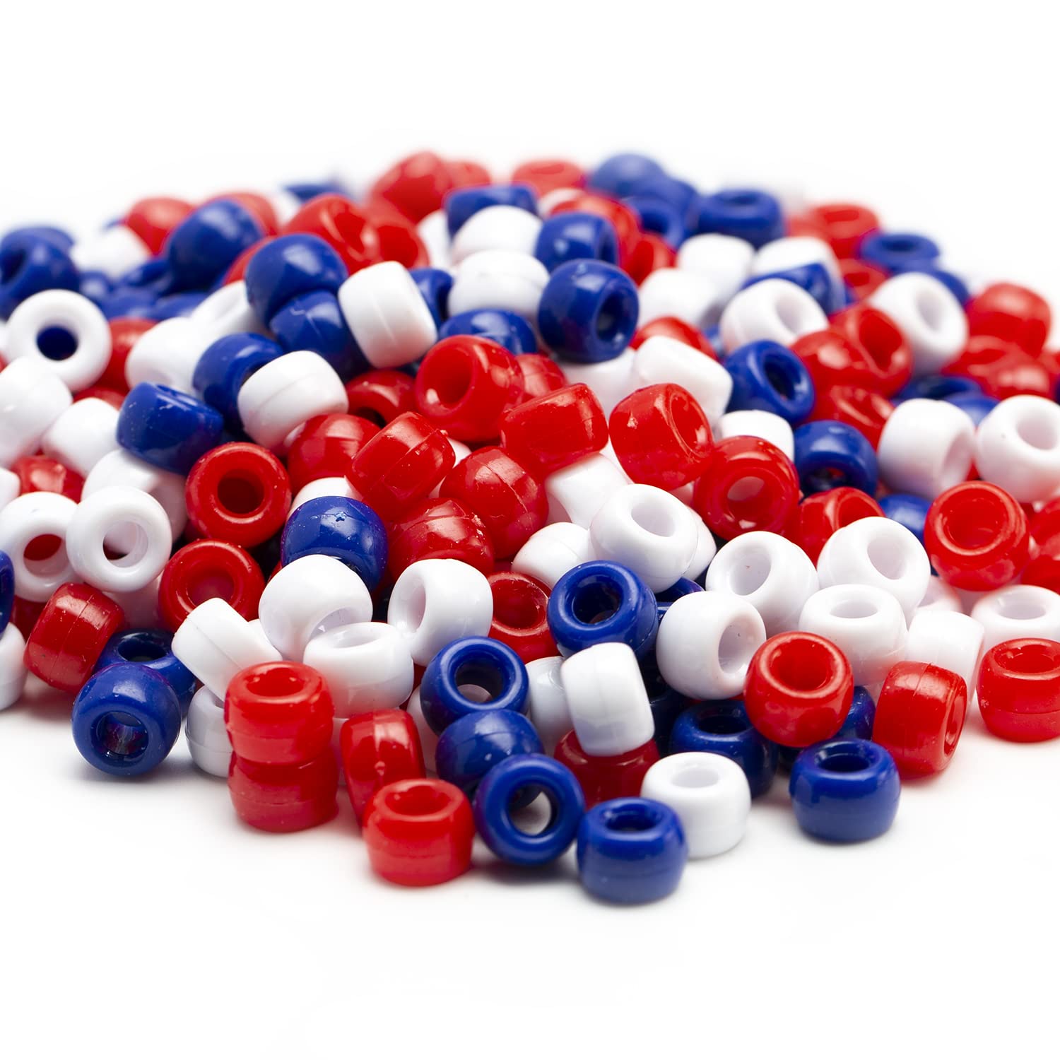 1000 Pcs Flag Color Pony Beads 6x9mm Bulk for Bracelet Necklace Jewelry Making Earring Hair Braiding, hg037, Small - Image 2