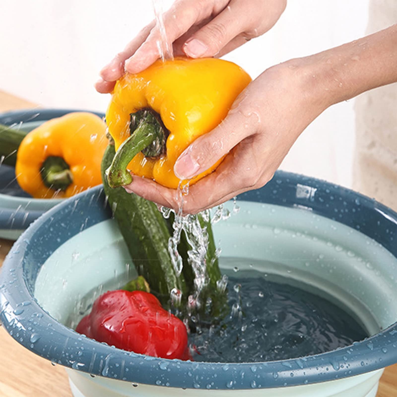 JINGYAN Cubos de Fregar Creative Folding Basin Outdoor Travel Portable Basins Washing Face Laundry Vegetable Foldable