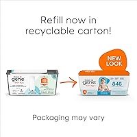 Vista 14 de Diaper Genie Signature Gift Set Includes Easy Roll Refill with 48 Bags Holds Up to 2256 Newborn Diapers, Plastic