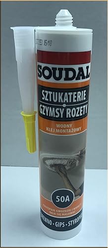Soudal 50A - Tubo individual - Adhesivo universal para azulejos de techo de espuma de poliestireno