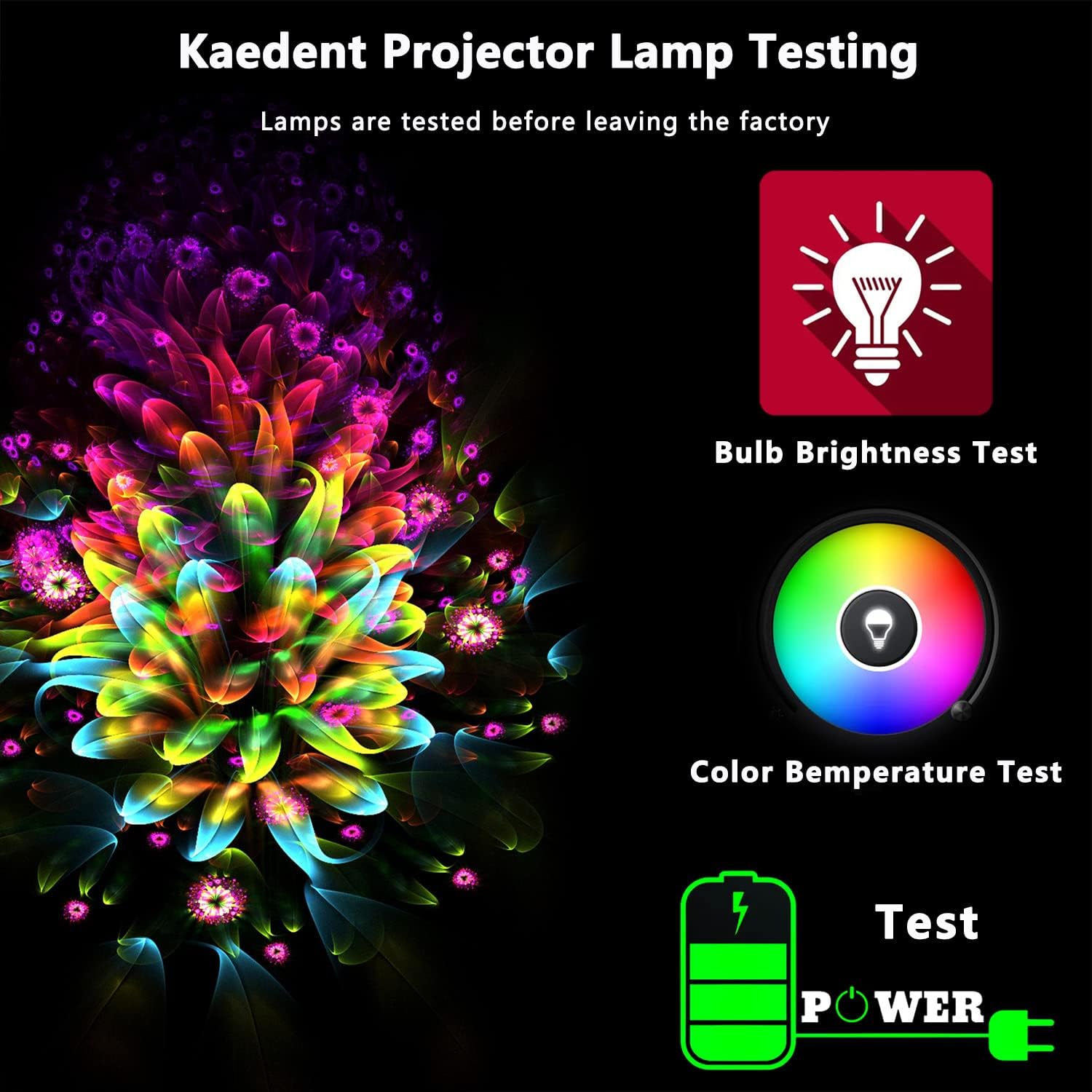 Kaedent-Replacement Projector Lamp with Housing Fit For EPSON ELPLP96/ V13H010L96 PowerLite Home Cinema VS250 VS350 VS355 EX9220 EX3260 EX5260 1100 2150 1060 760hd X39 W39 S39 109W Projector (ELPLP96)