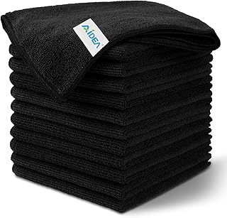AIDEA Microfiber Cleaning Cloth-12PK, Multi-Purpose Microfiber Cleaning Towel, Absorbent Cleaning Rags, Lint-Free Streak-F...