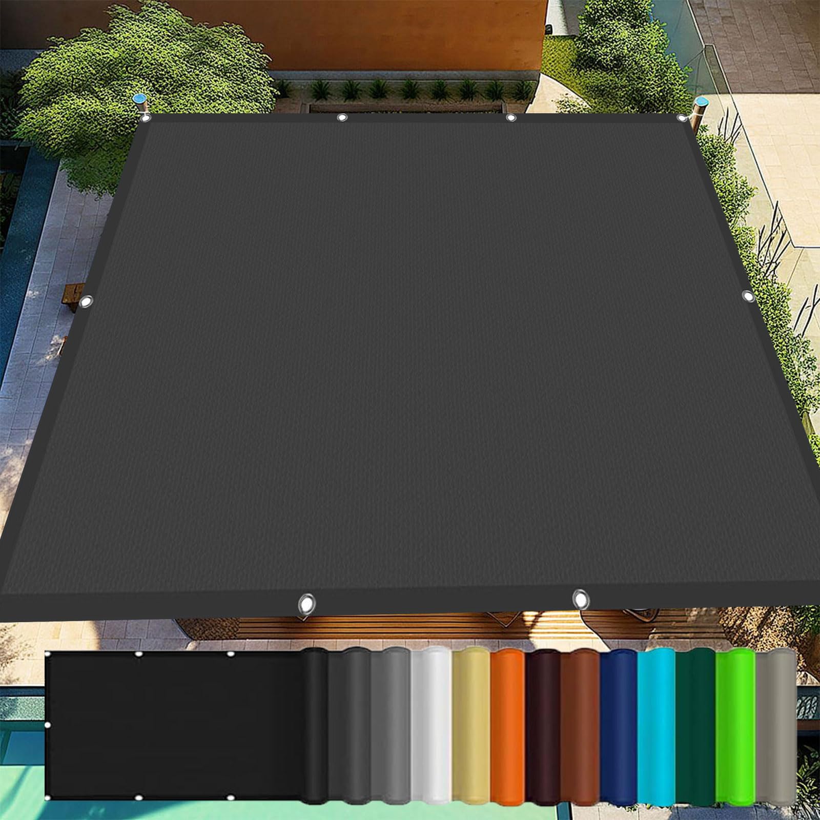 Voile d'ombrage de jardin 280x480 cm pour ombrager un patio avec oeillets