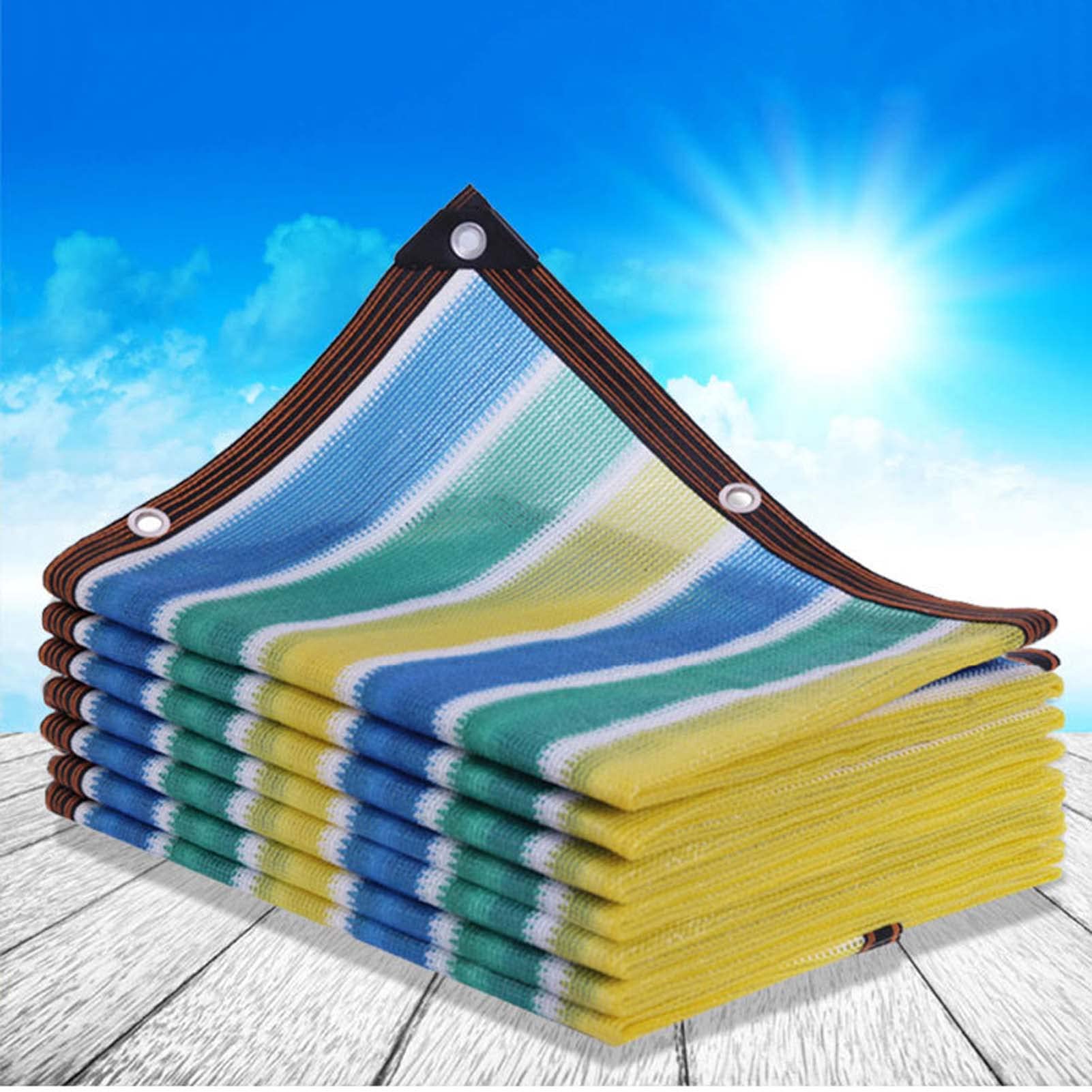 Rete Ombreggiante Strisce Colore 2x3m, Panno Ombreggiante Anti-UV Resistente, Rete Telo Ombra a Rete Traspirante, Antivento a Prova di Sole, con Occhielli, per Giardino, Esterno