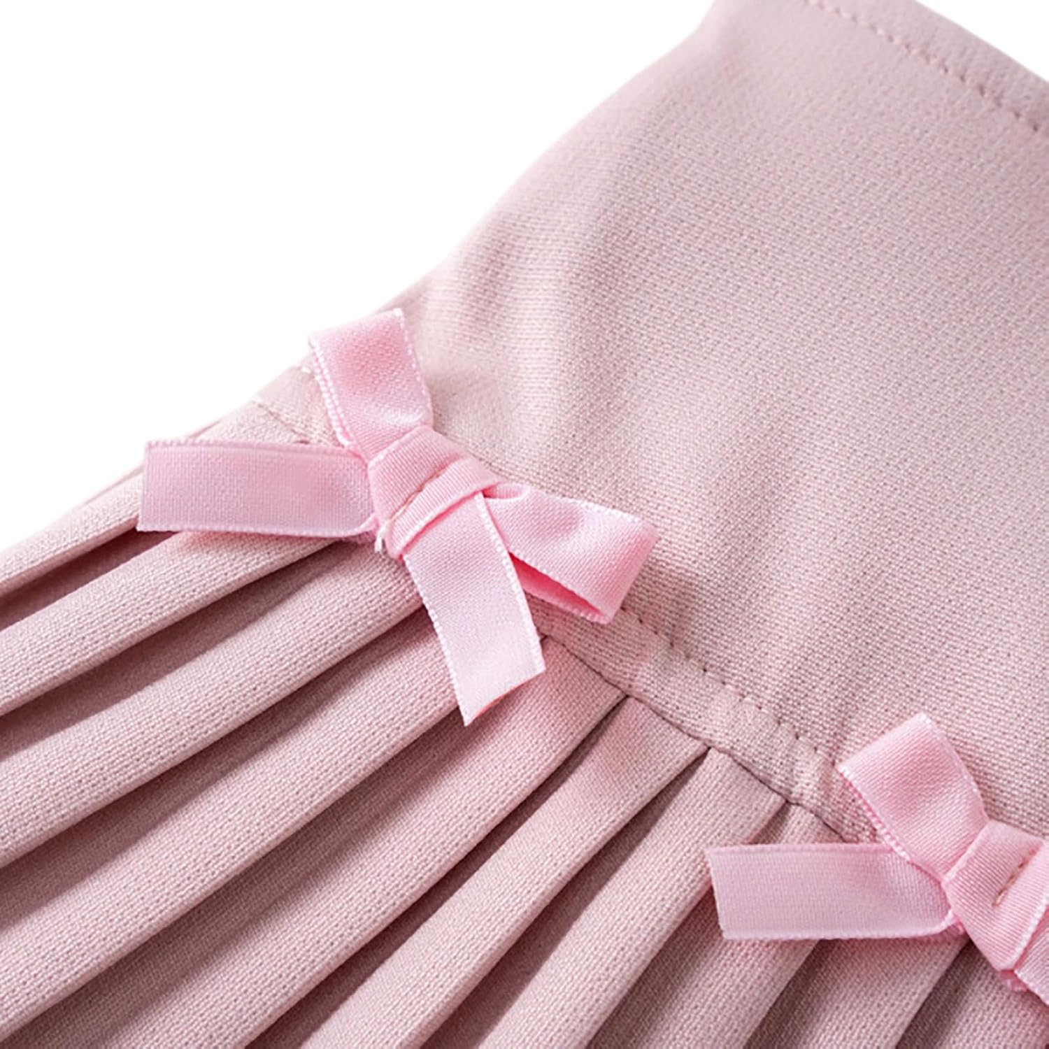 Girls Pleated Skirts Cute Bow School Uniform High Waist A Line Casual Skirt Teen Casual Athletic Tennis Golf Cheer A