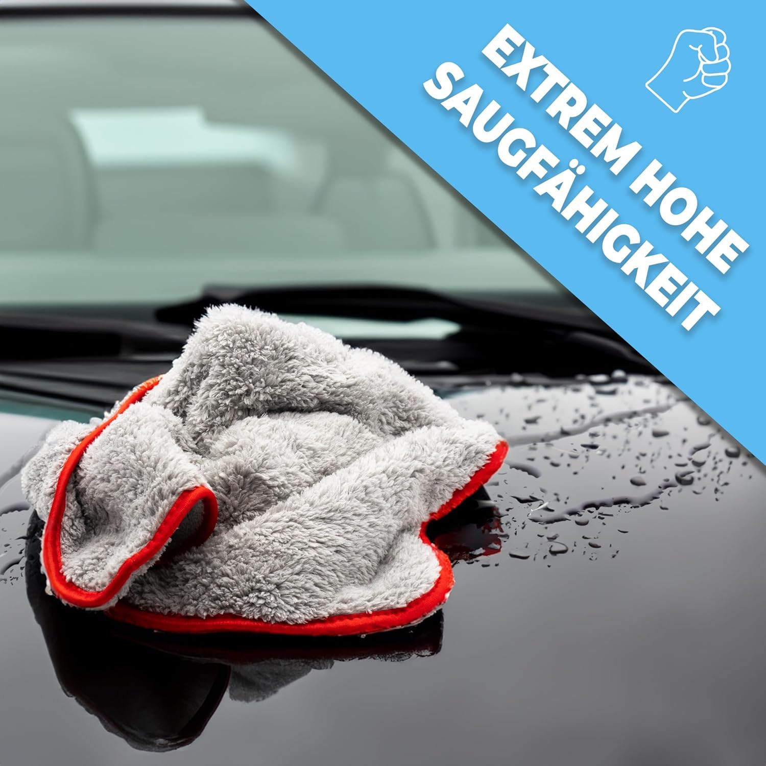 10X Premium Mikrofasertuch Autotuch 40×40 cm | Flauschige Poliertücher für Trocknung & Pflege – ultraweich, fusselfrei, kratzfrei, lackschonend, staubbindend, saugstark-für Auto, Motorrad