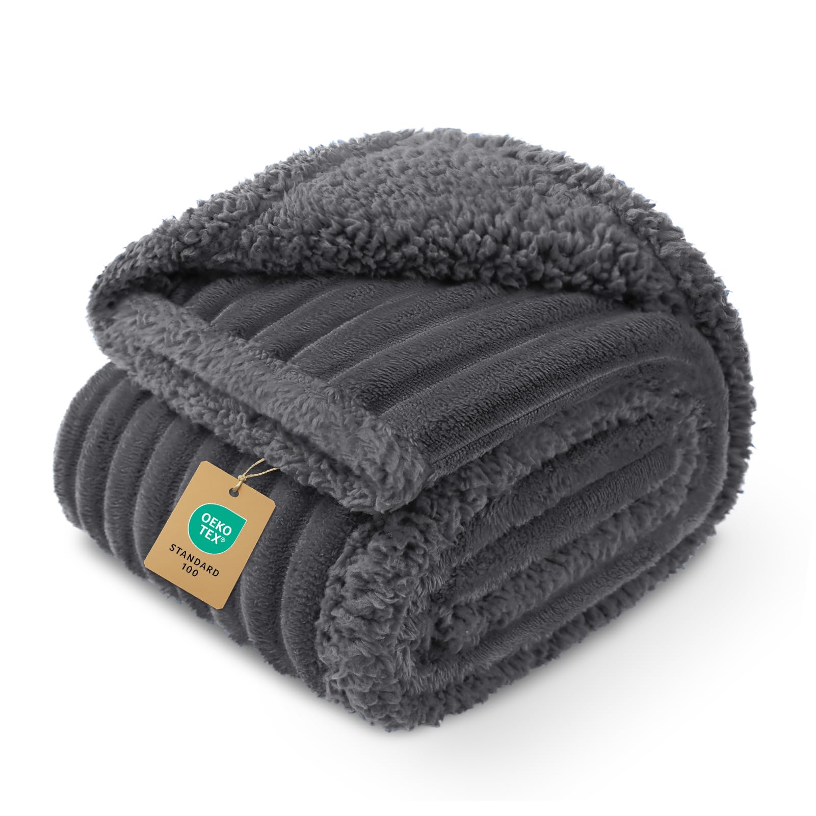 luciphia Washable Waterproof Blanket, Plush Pet Blanket Suitable for Cats, Dogs and Puppies, Blanket for Medium and Large Dogs that Protects Mattresses and Sofas, Dark Grey 71 x 102 cm OEKO-TEX STANDARD 100