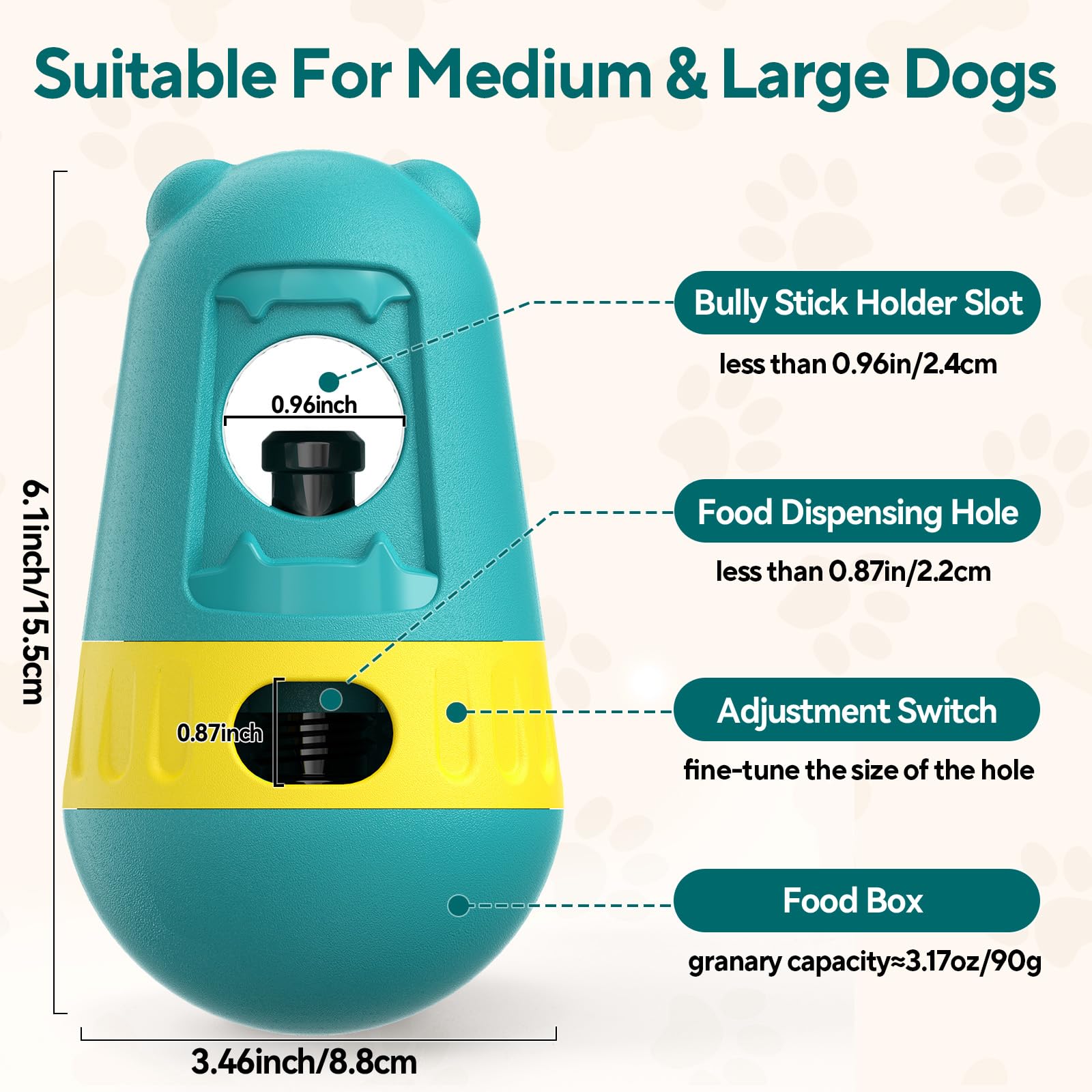 LIFLIX Bully Stick Holder, 2 in 1 Dog Treat Dispensing Toys, Adjustable Dog Treat Holder for Medium & Large Dogs - Image 3