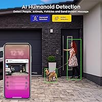 Vista 8 de xmartO 4 Dual-Lens Wireless Camera Kit, 8-View WiFi6 Mesh Long Range Security System, 16CH 4K Dual Band NVR, 4MP 180° Static FOV & 360°PTZ AI